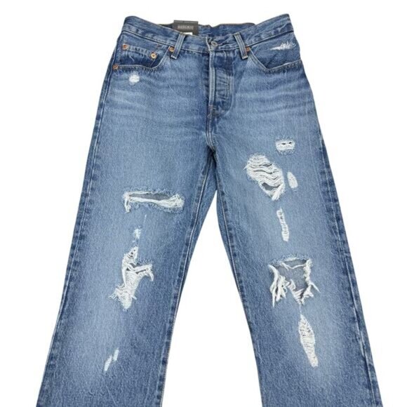 NWT LEVI'S Premium 501 Original High Rise Straight Leg Jean Sz 24 Hits Different - Picture 5 of 11